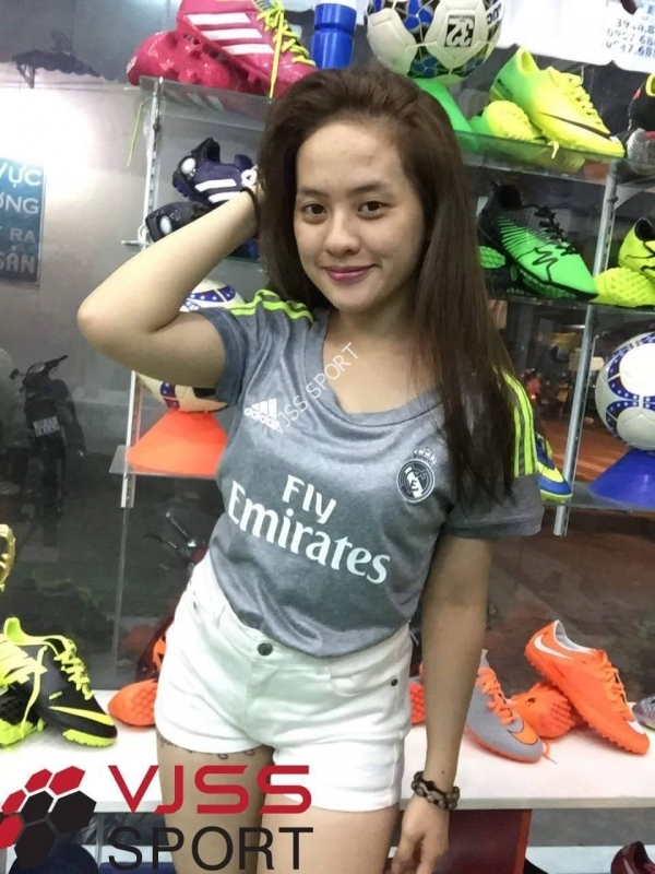 Áo Thái nữ Real Madrid xám